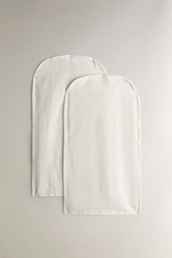 SMALL LINEN AND COTTON WARDROBE COVER (PACK OF 2) - Light beige by Zara - Image 0
