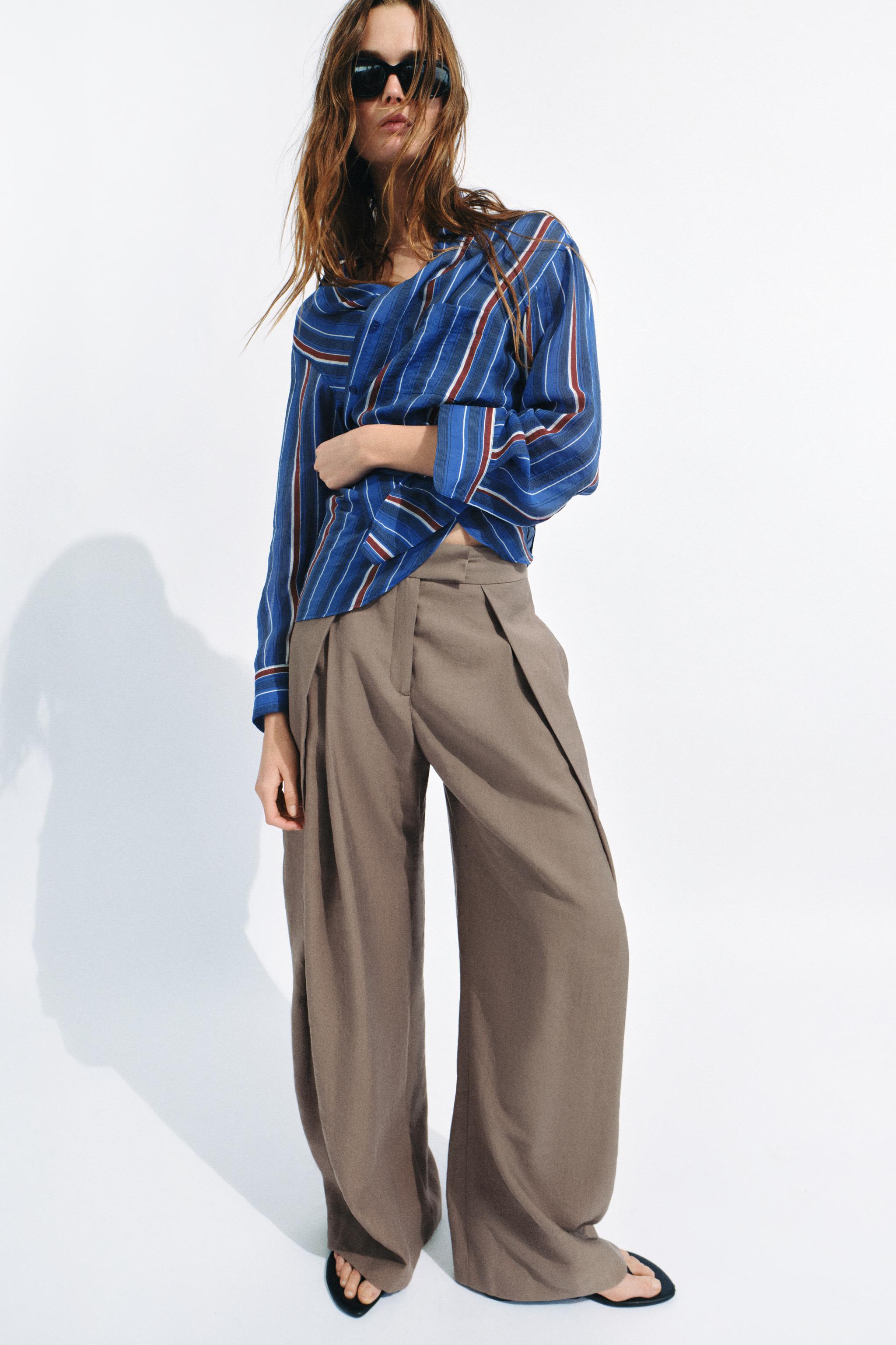 ZW COLLECTION PİLİLİ GENİŞ PAÇA PANTOLON - Görsel 4