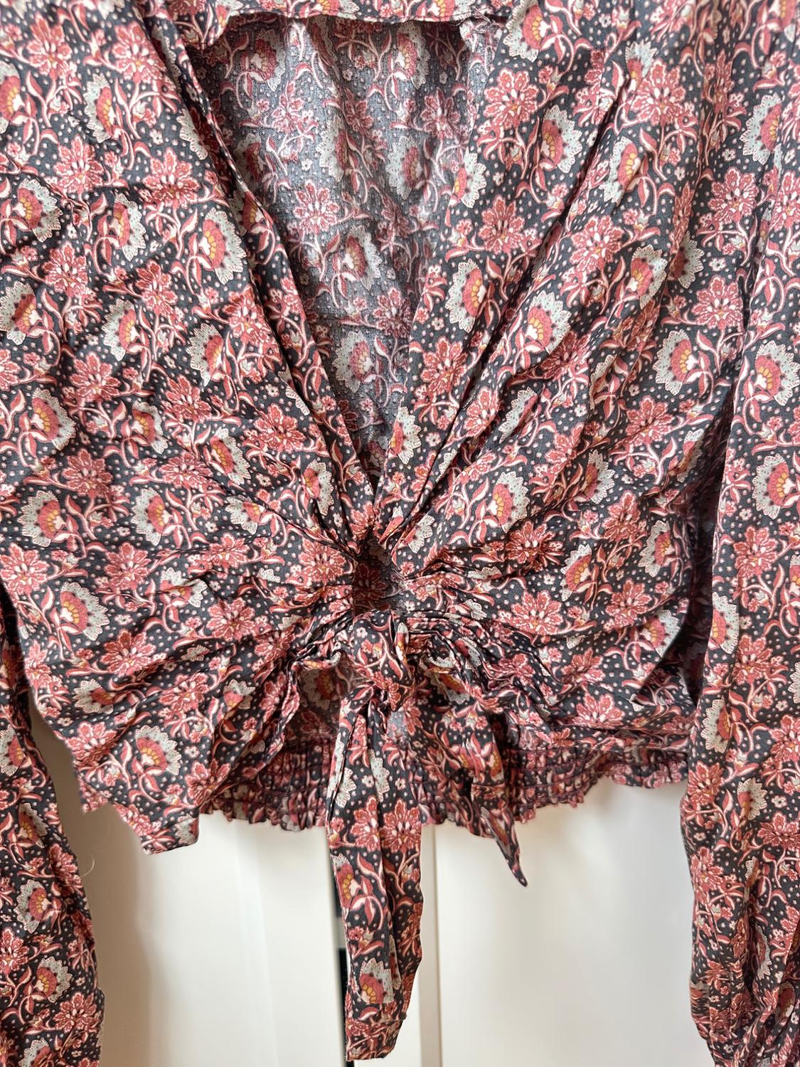 PRINTED BLOUSE WITH KNOT - Image 3