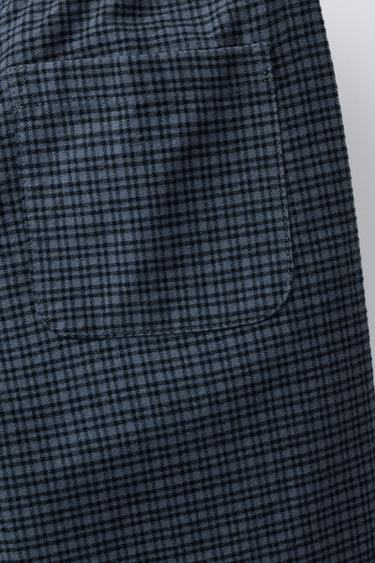 CHECK WARM BAGGY TROUSERS - Blue by Zara - Image 3