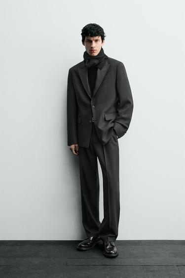 WOOL BLEND DINNER JACKET BLAZER - Black by Zara