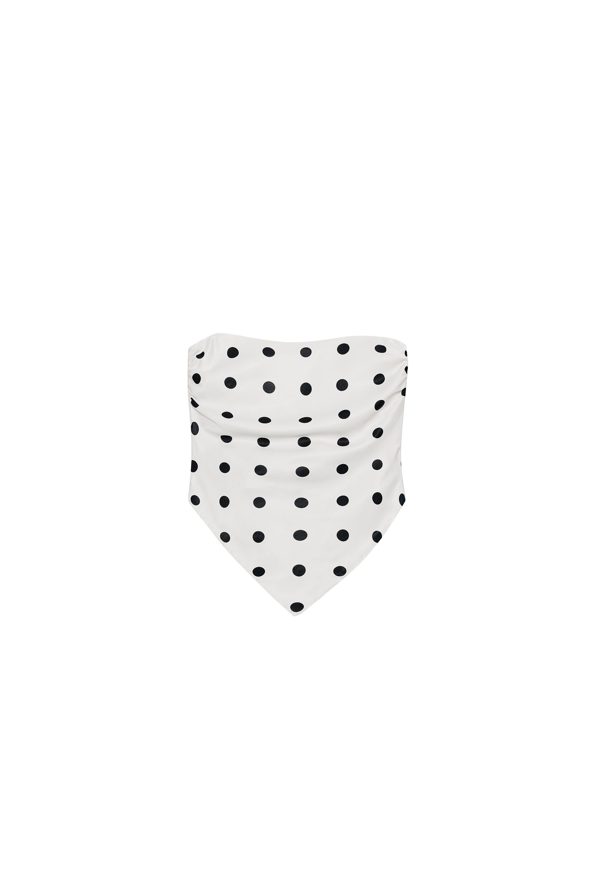 TOP SATINADO PALABRA DE HONOR LAZADA LUNARES