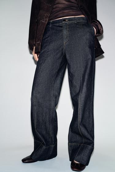 Z1975 BOOTCUT DENIM TROUSERS - Blue by Zara