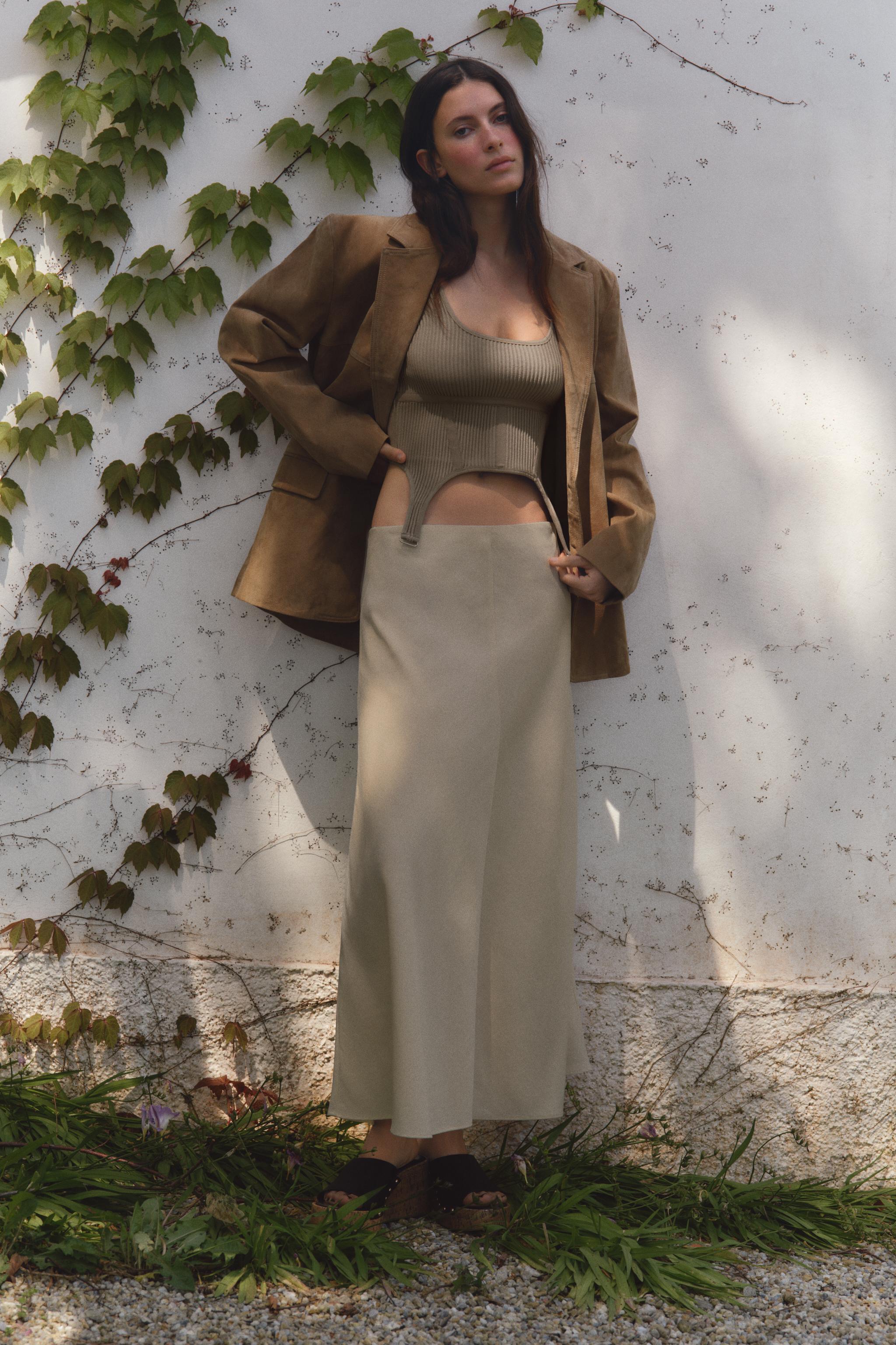 ミディ丈スカート - バニラ | ZARA Japan / 日本 ミディ丈スカート - バニラ | ZARA Japan / 日本