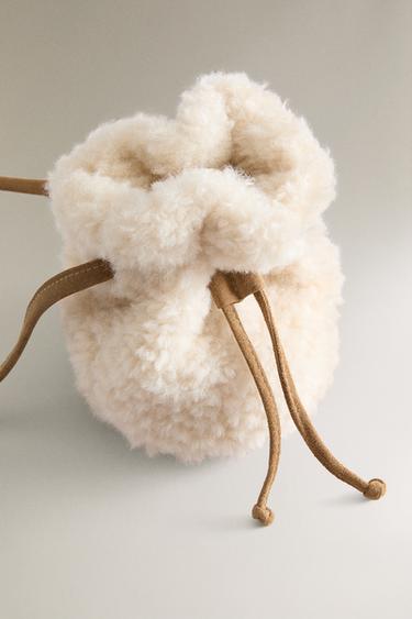 KIDS' FAUX SHEARLING BAG - Beige by Zara - Image 4