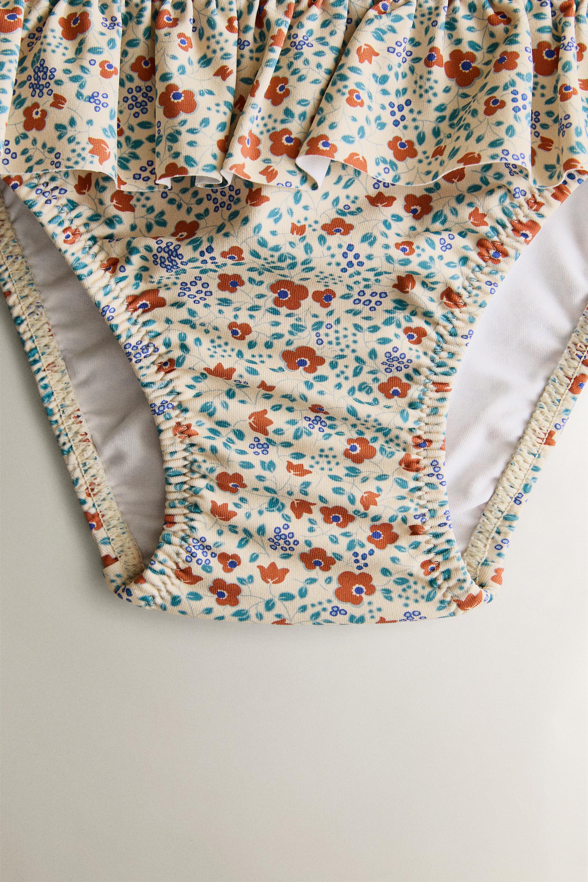 CULOTTE PLAGE ENFANT VOLANT FLEURS TROPICALES