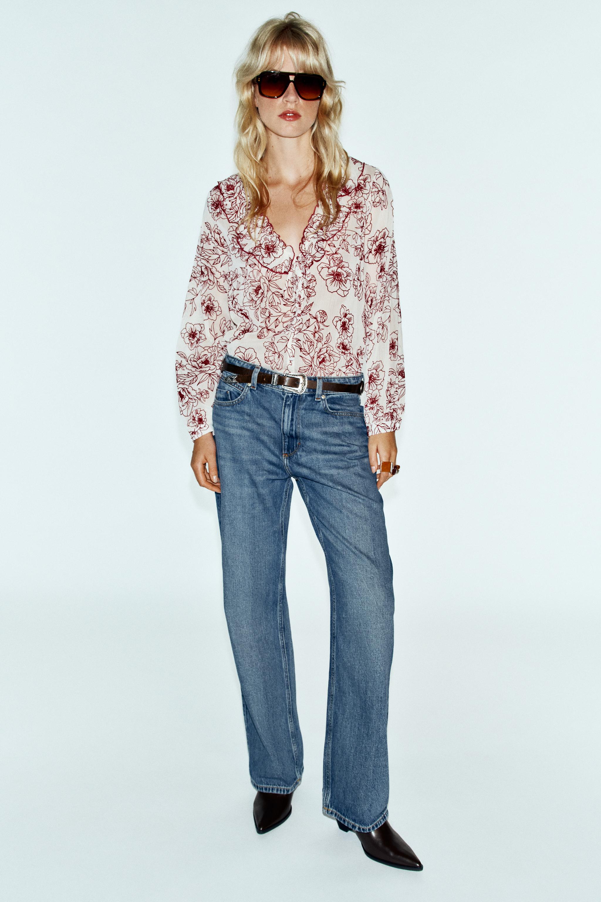 FLORAL RUFFLE BLOUSE