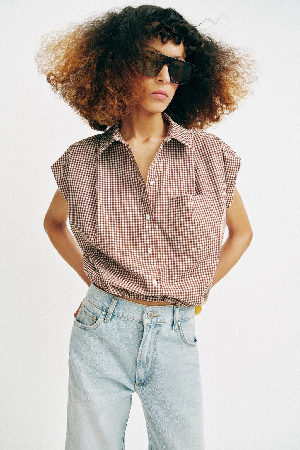CROPPED GINGHAM SHIRT