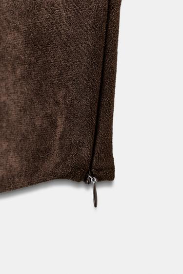 FAUX SUEDE CROP TOP - Chocolate brown by Zara - Image 7