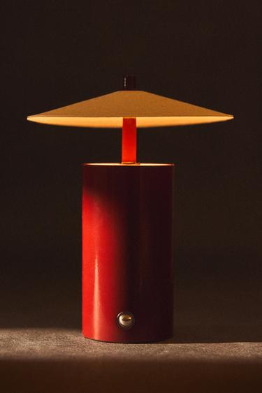 LED TABLE LAMP WITH PAPER LAMPSHADE - Червоний Zara