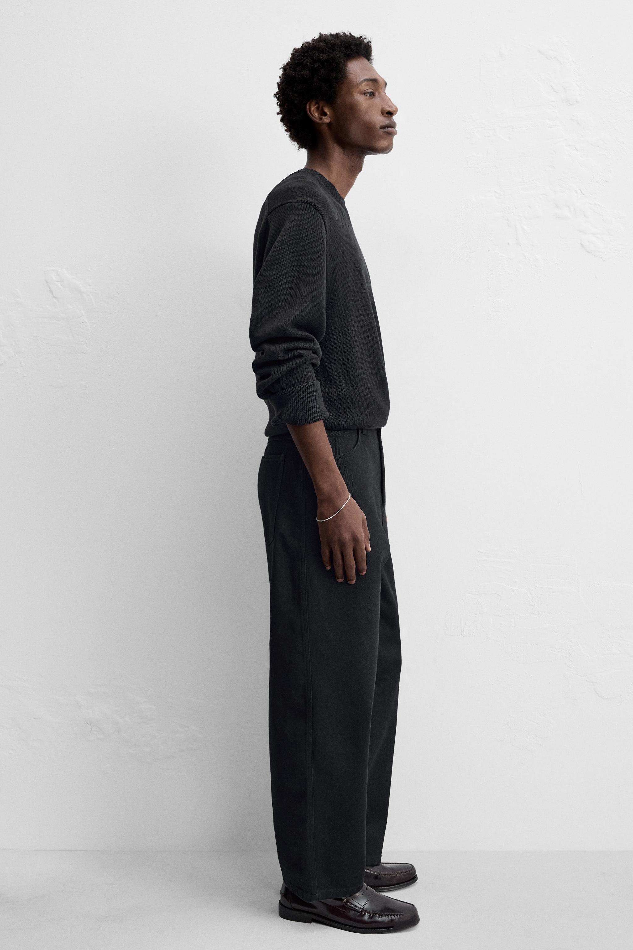 ストライプ柄リラックスフィットパンツ - ブルー | ZARA Japan