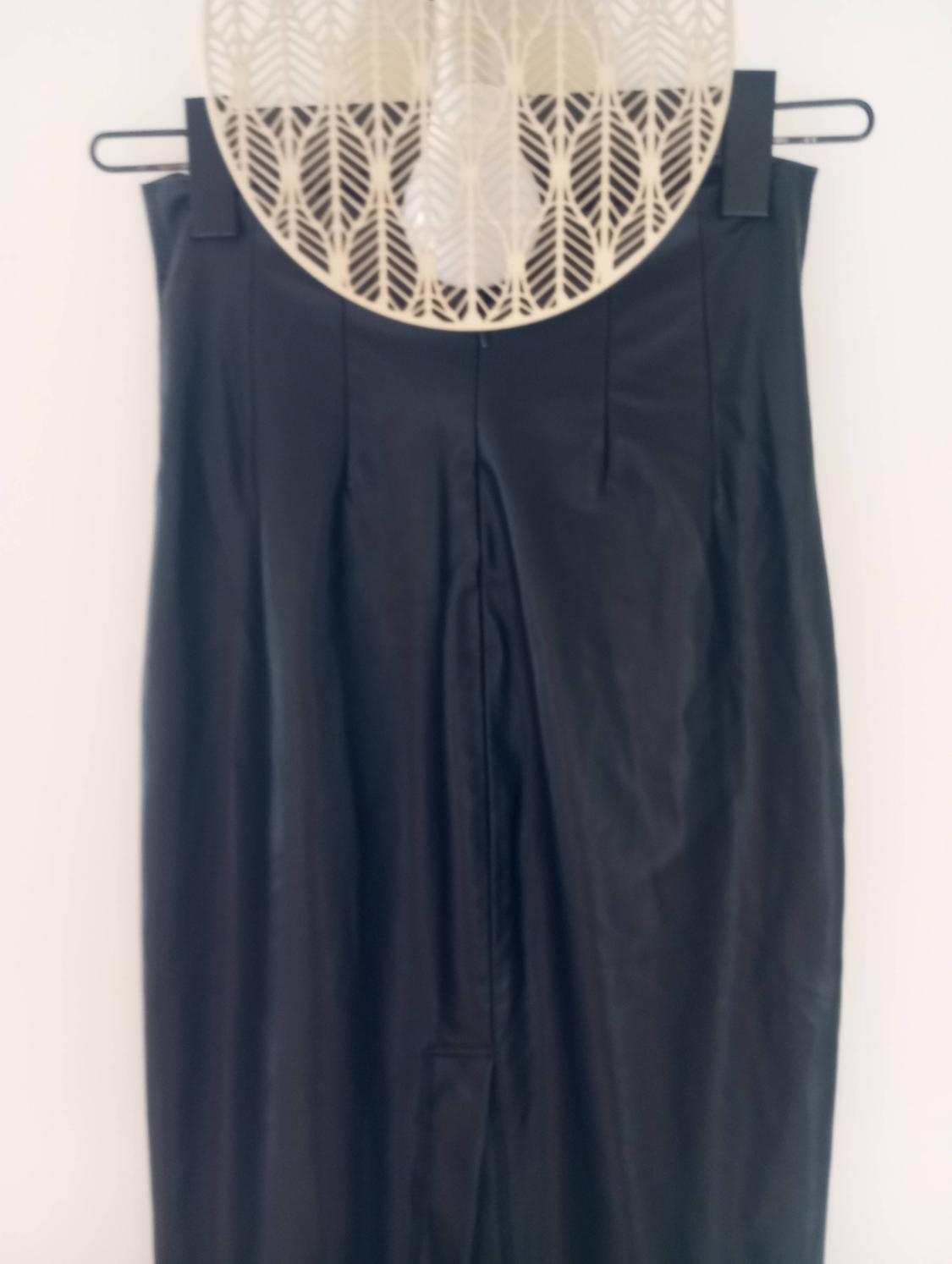 FAUX LEATHER SLIT SKIRT ZW COLLECTION - Image 2