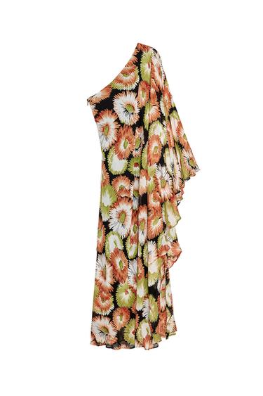 FLORAL PRINT ASYMMETRIC DRESS ZW COLLECTION