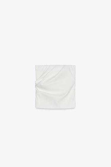 Zara 彈性平口上衣 - 白色