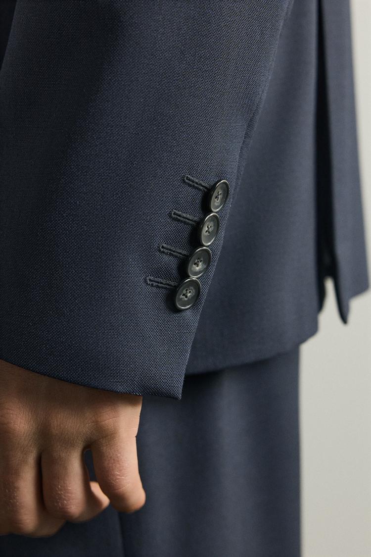 Blazer de traje de mezcla de lana de corte regular 8