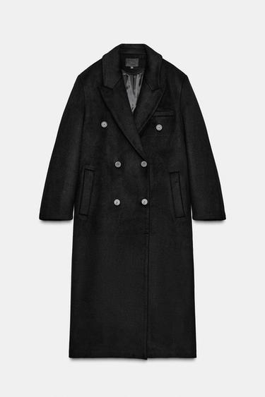 EXTRA LONG WOOL BLEND COAT - Black by Zara