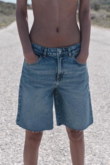 SHORT Z1975 EN DENIM TAILLE MI-HAUTE - Bleu moyen de Zara - Image 3