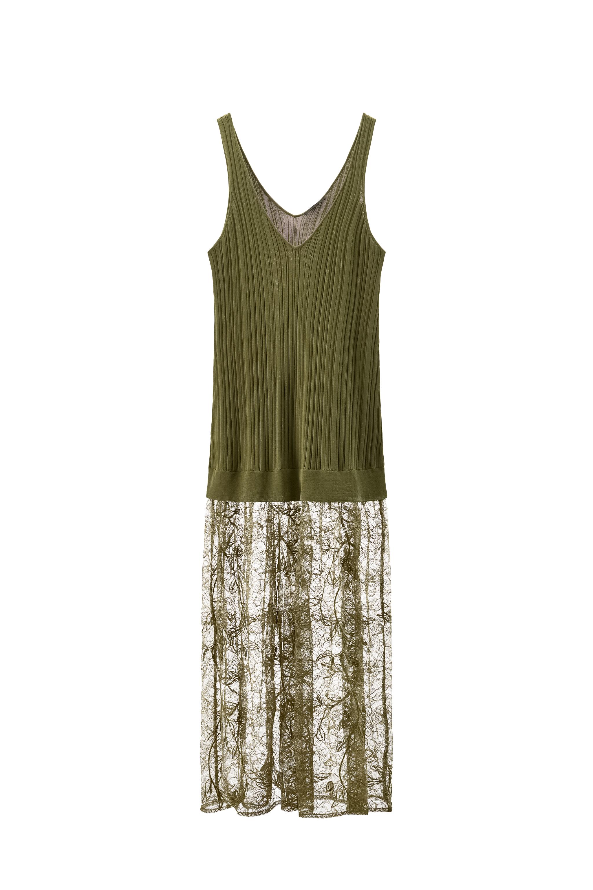 zara green lace dress Lewisa Maxi Dress Green Stripe main image 0