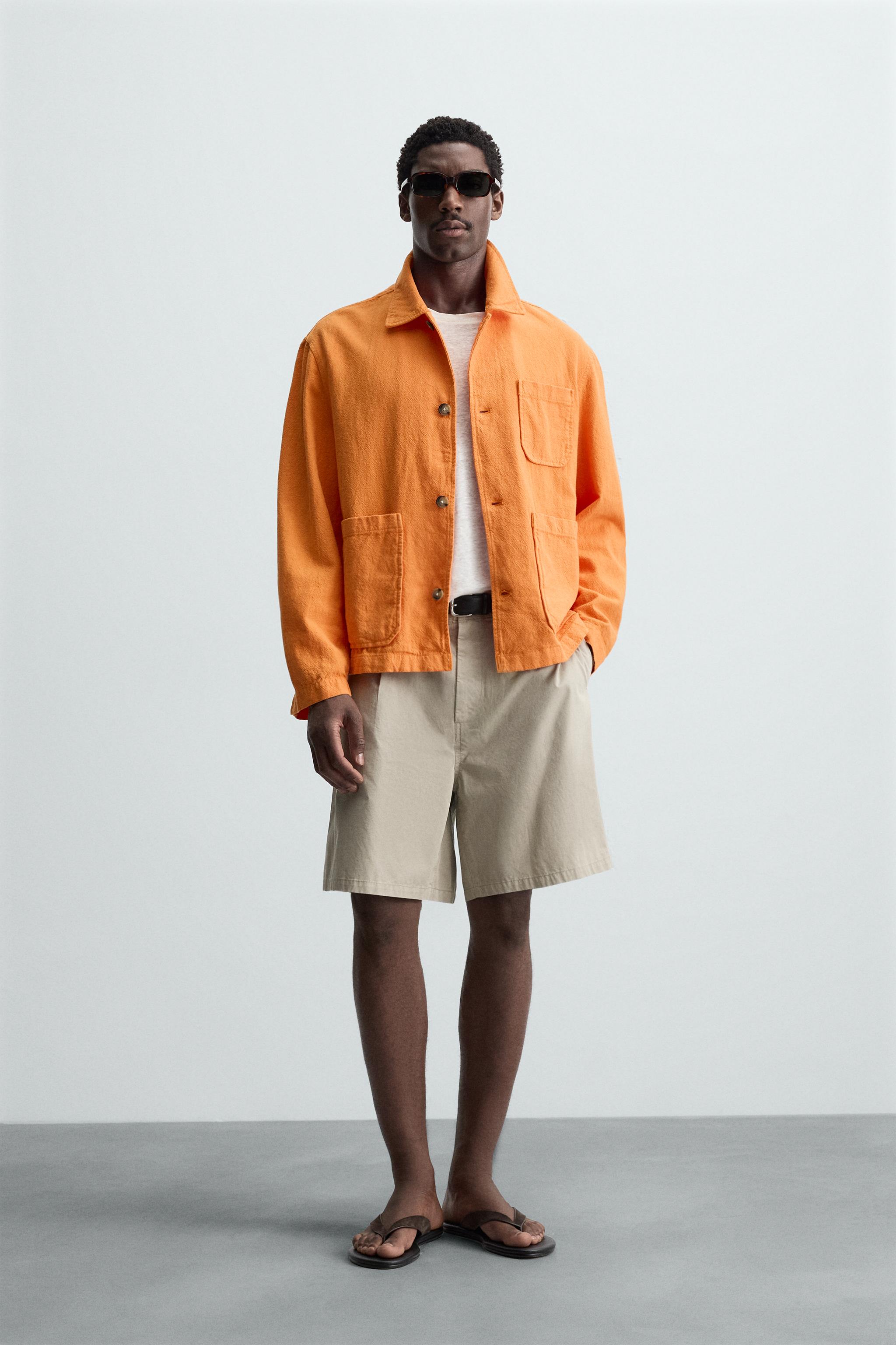 ZARA100％リネンシャツジャケット ZARA origins リネン100% ポケット シャツ - メルカリ