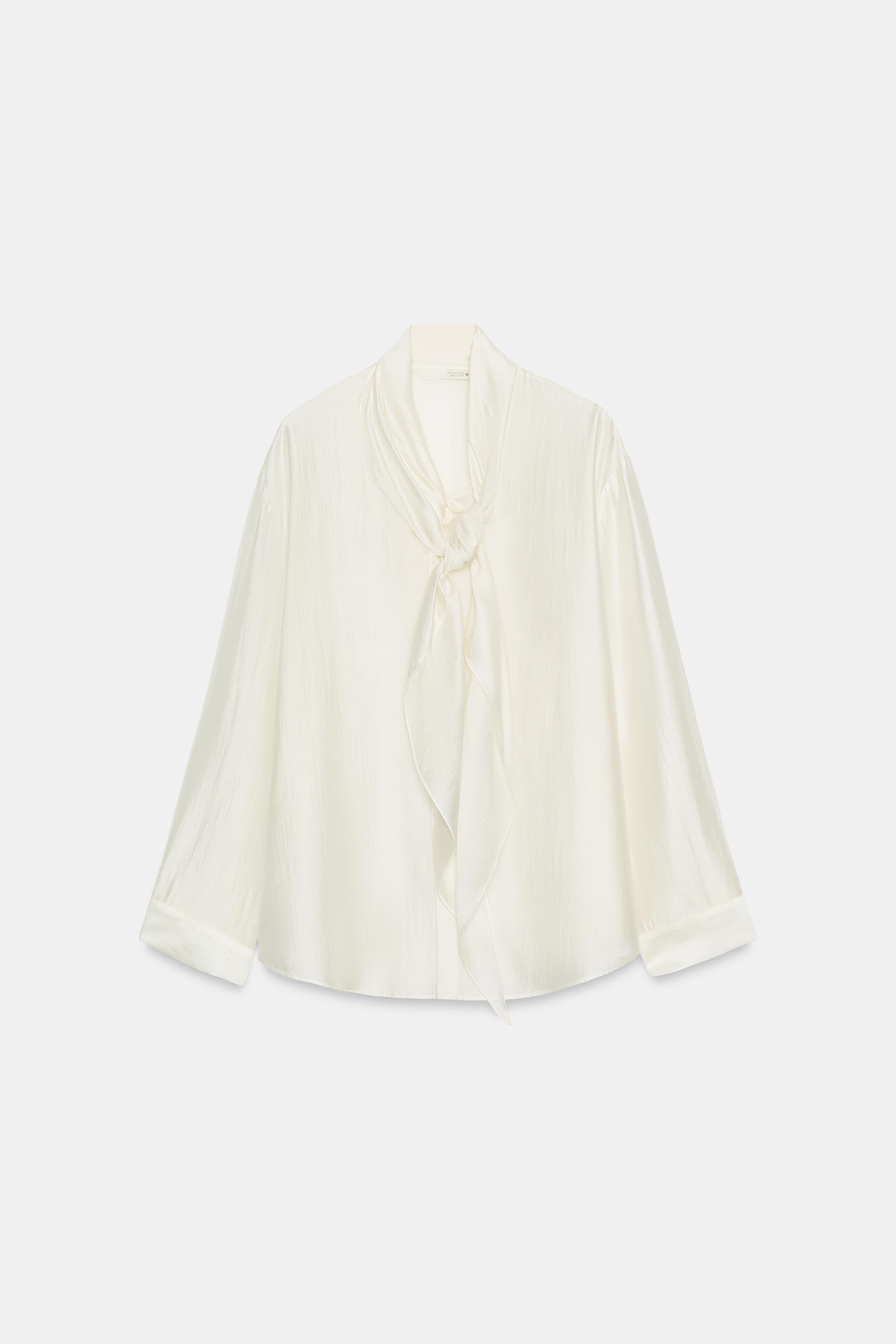 ZW COLLECTION SATIN EFFECT TIE SHIRT