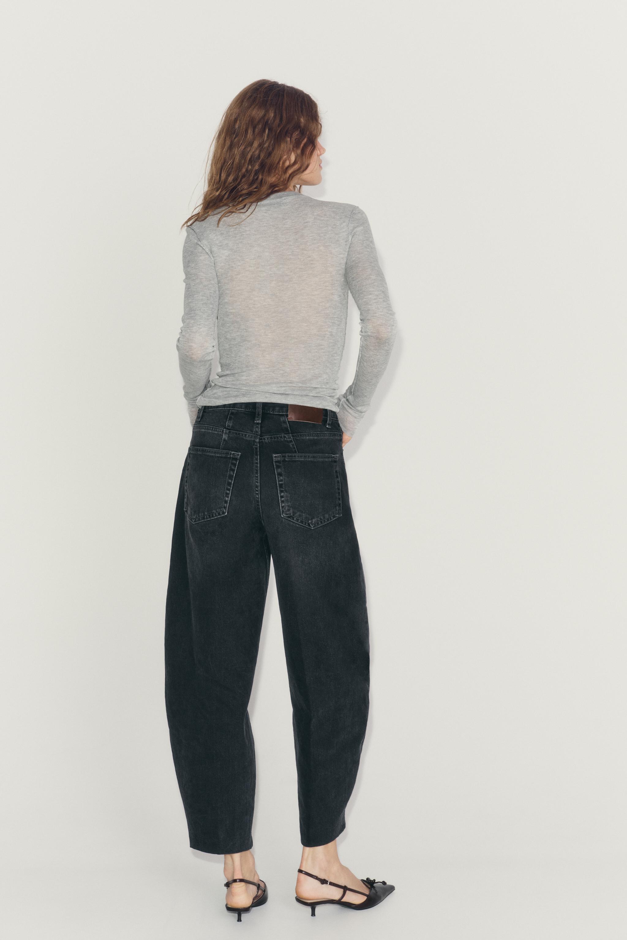 Женские джинсы Zara ZW COLLECTION HIGH-RISE TAPERED JEANS — фото 3