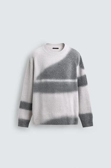 SPRAY EFFECT PRINT JUMPER - Oyster-white by Zara