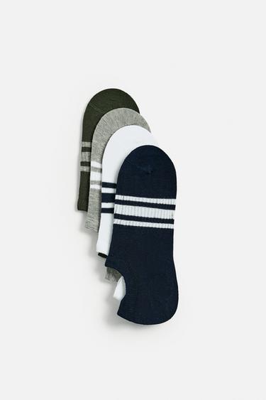 FOUR-PACK OF STRIPED NO-SHOW SOCKS - various by Zara