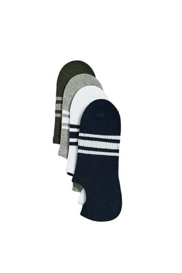 Zara 4-PACK OF STRIPED INVISIBLE SOCKS - various - Image 0
