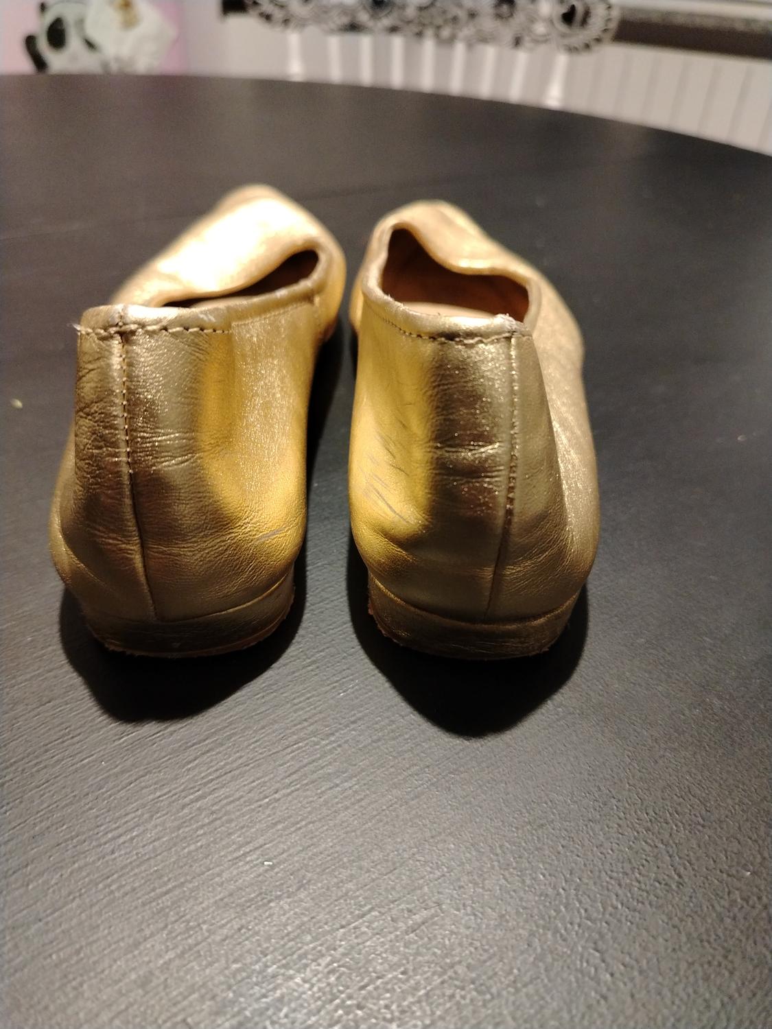 METALLIC LEATHER BALLET FLATS - Image 2