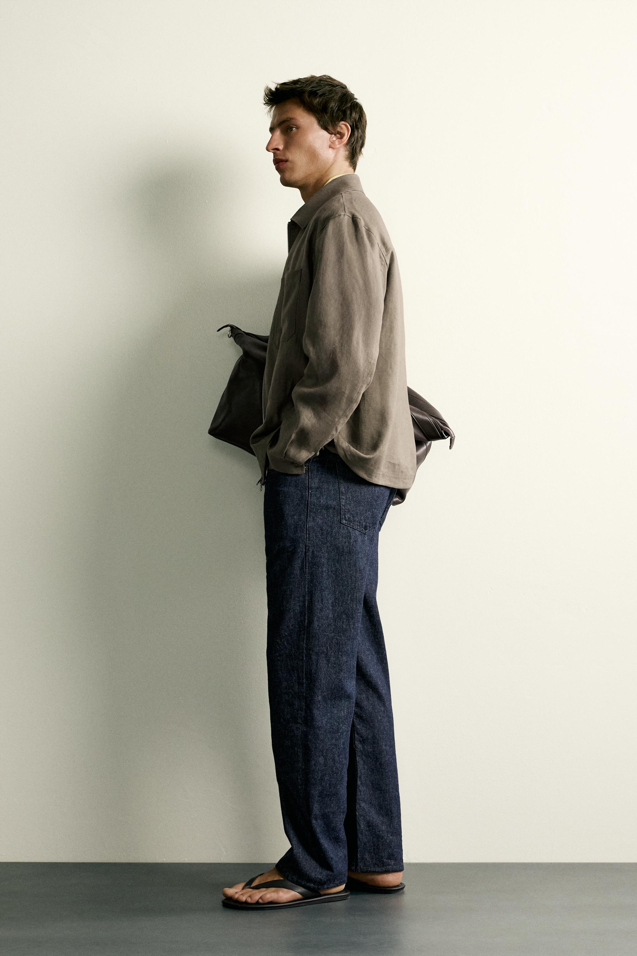 100% LINEN ZIP OVERSHIRT