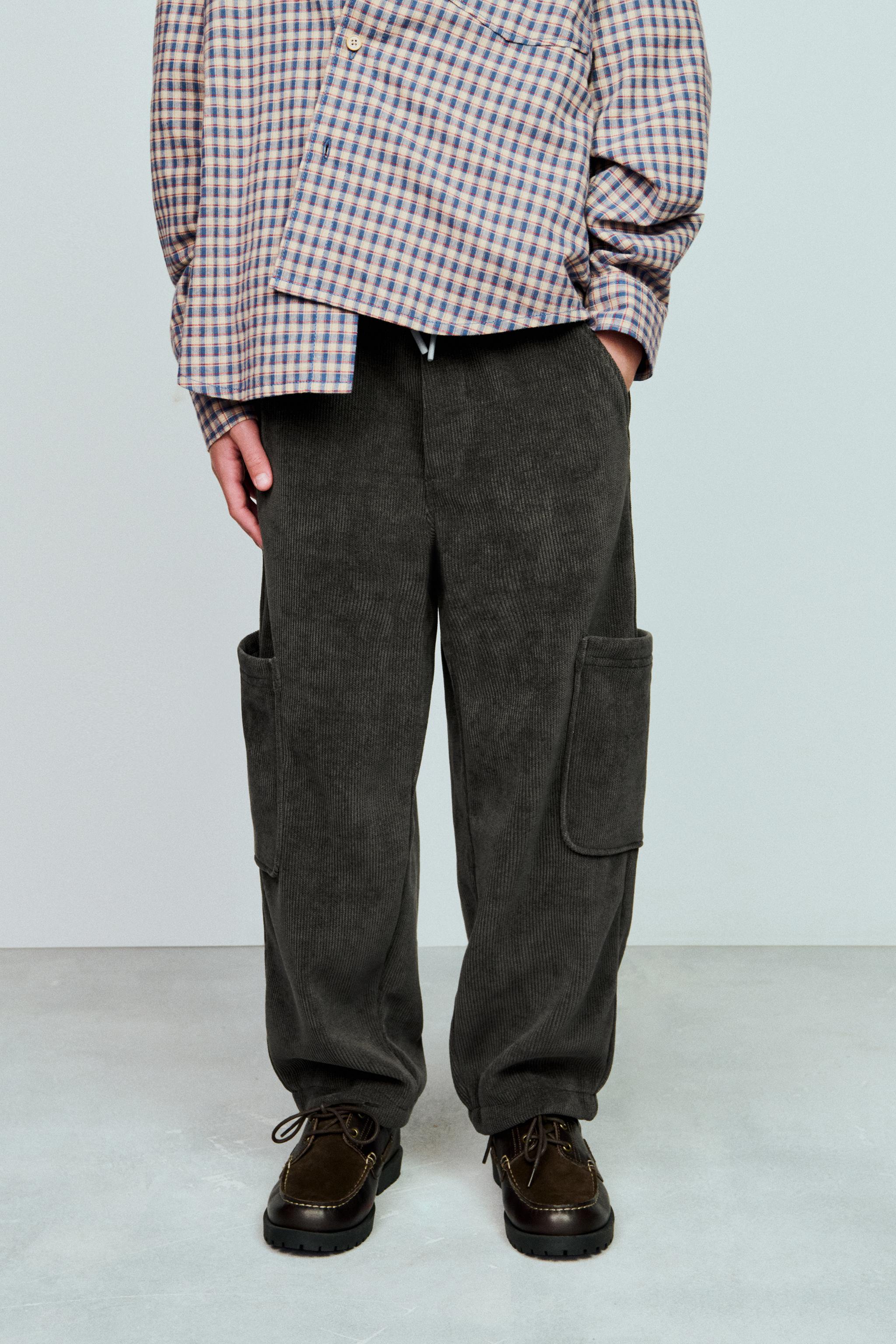 CORDUROY TROUSERS WITH POCKETS - Green-dry | ZARA South Africa