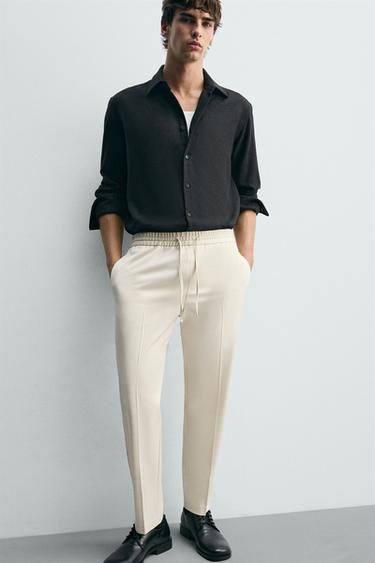 PANTALON TAILLE JOG CONFORT - Écru moyen de Zara - Image 5