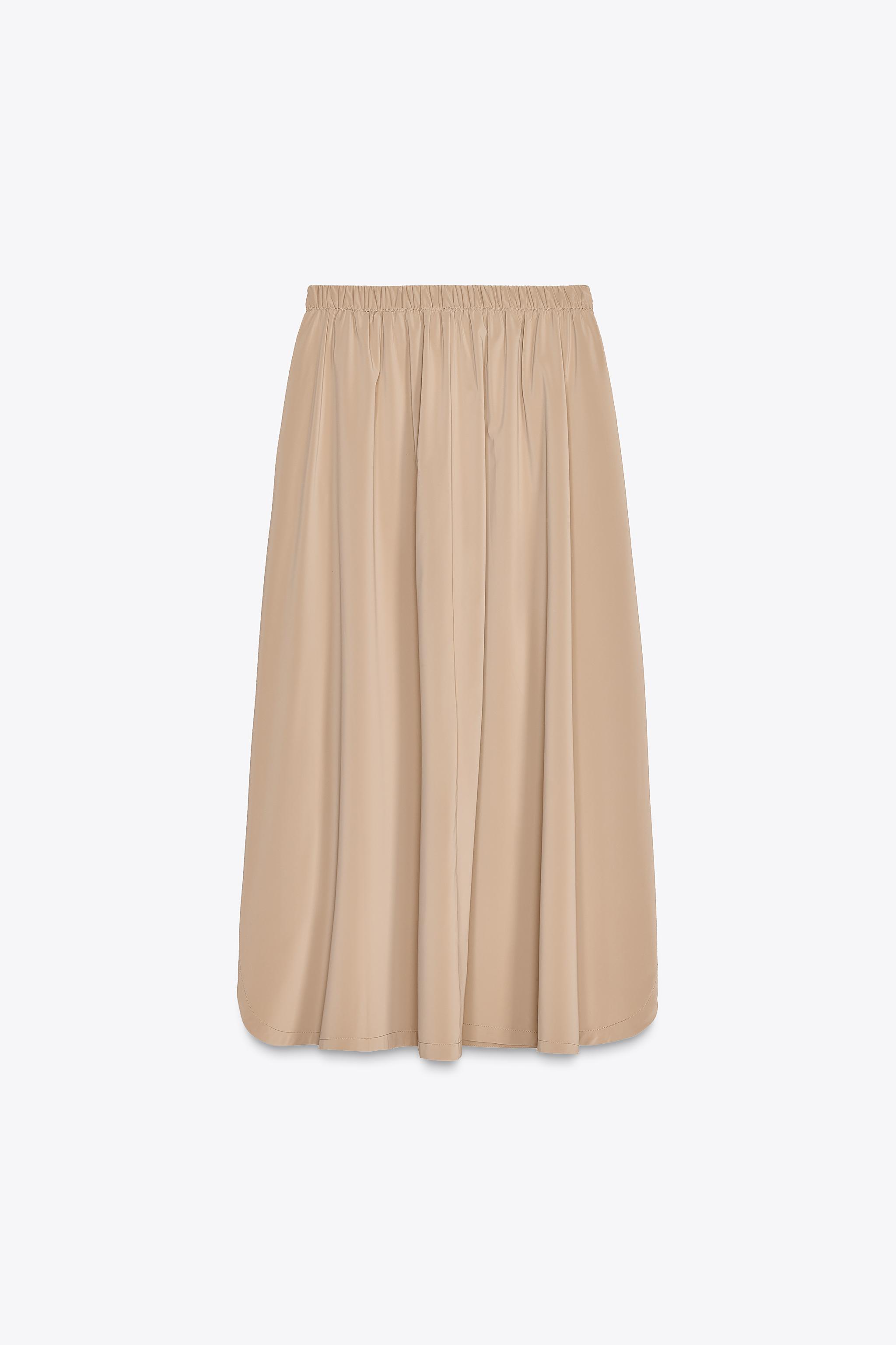 ZARA ラウンドヘムミディ丈スカート 8351/024 ROUND HEM MIDI SKIRT - Mid-camel | ZARA United States