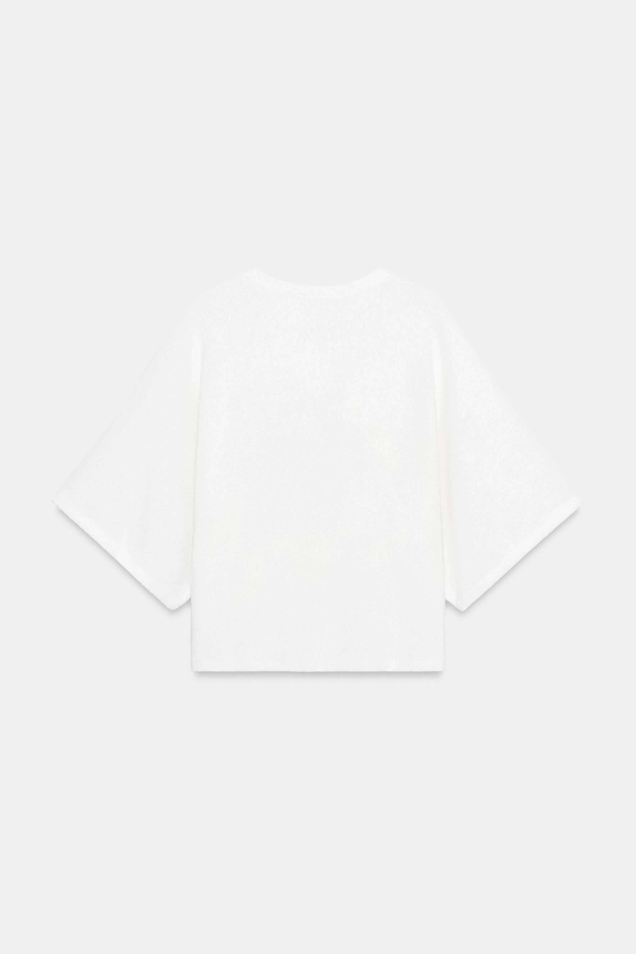 Zara RUSTİK KISA KOLLU TOP görsel 7