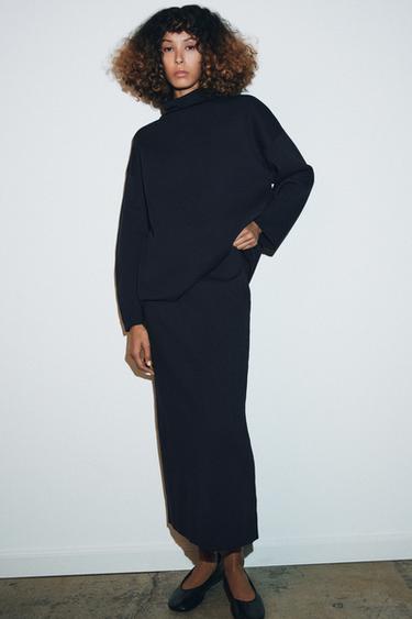 KNIT HIGH-NECK JUMPER - Navy blue by Zara - Image 0