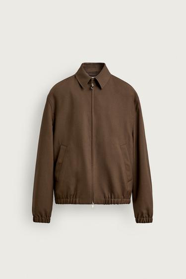 Zara REGULAR FIT 100% WOOL JACKET - Brown