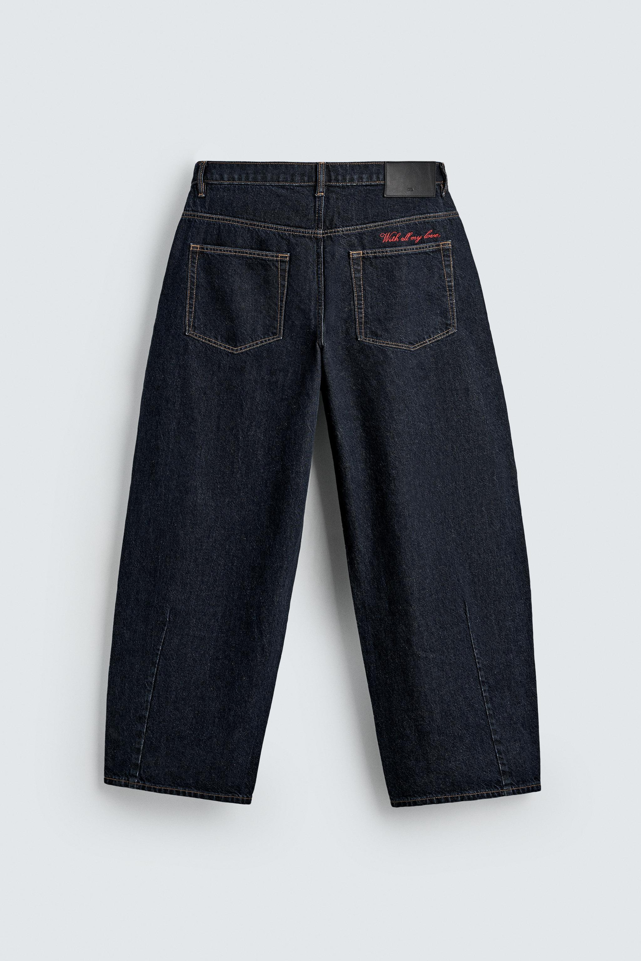 JEANS BALLOON FIT BRODERIE CUPIDON