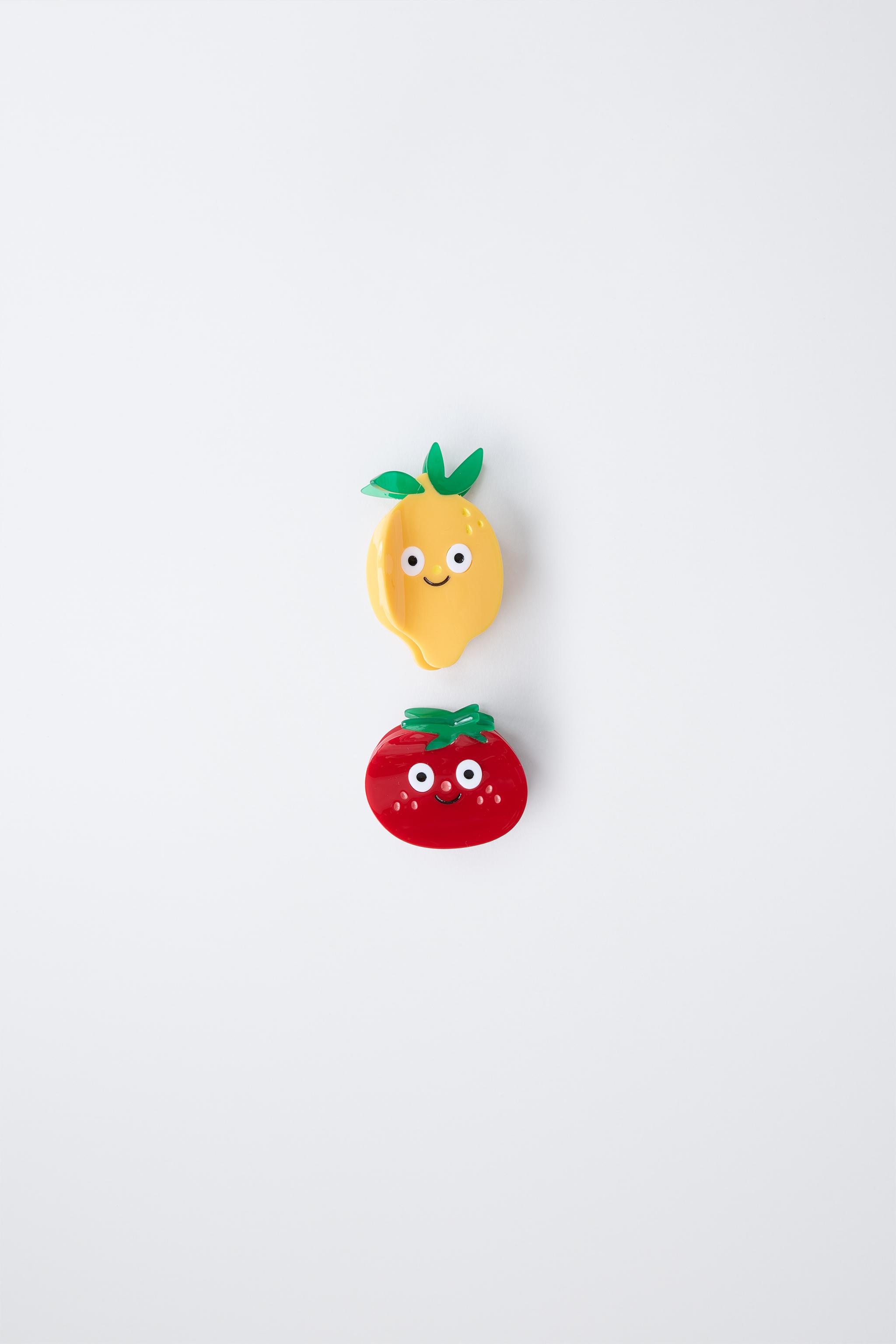 TWO-PACK OF TOMATO AND LEMON HAIR CLIPS - Red | ZARA United States