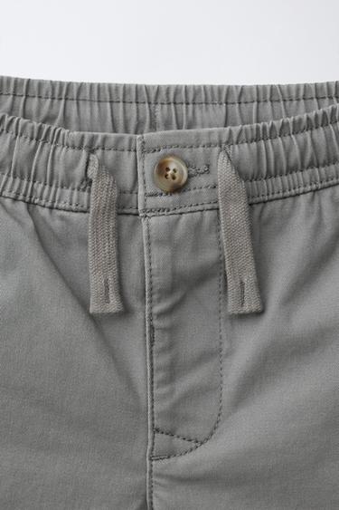 SHORT CHINE À CORDONS - Gris / Bleu de Zara - Image 2