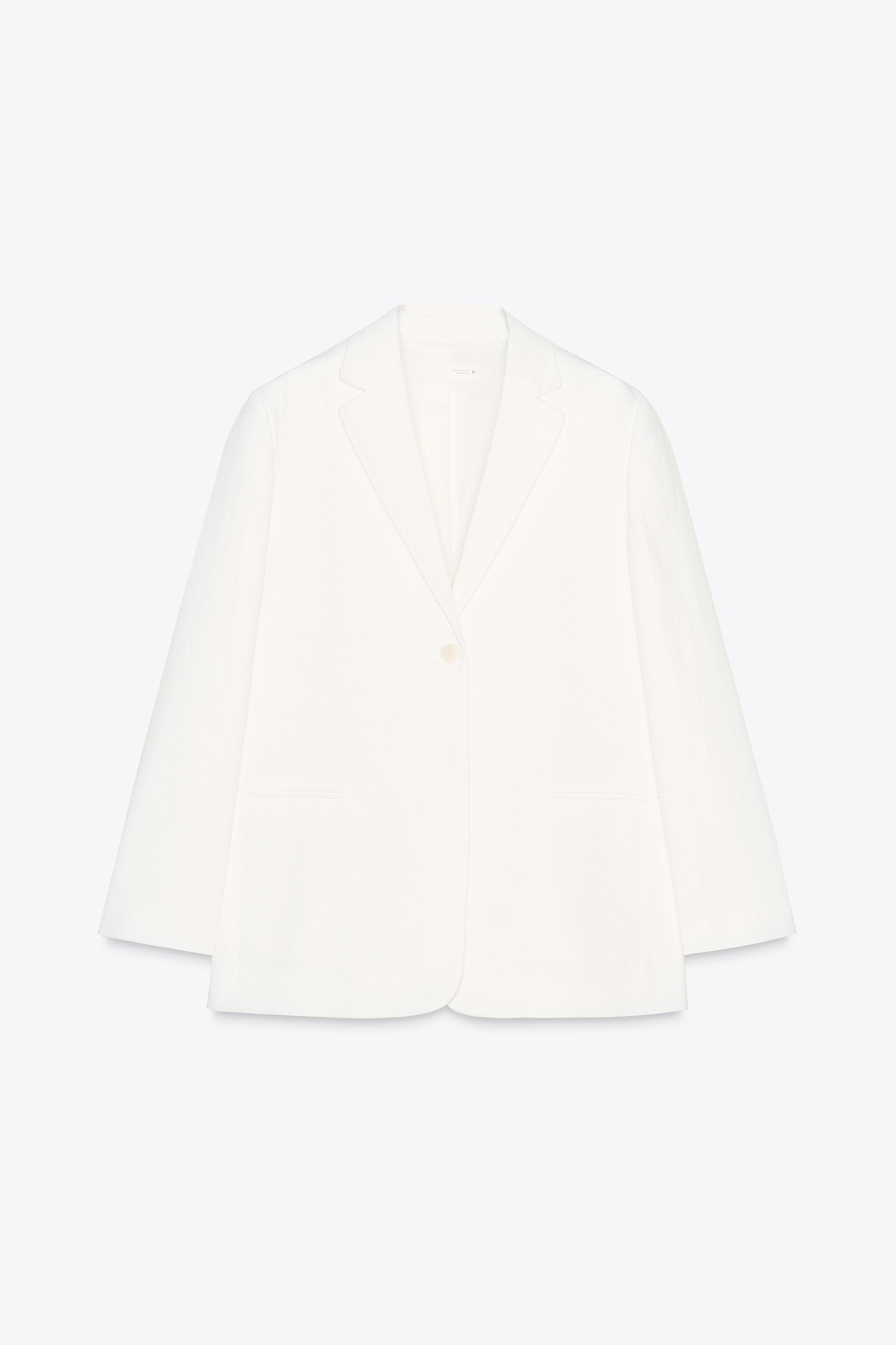 DT MaxMara ★ リネン混 ロング ブレザー MANAGER ホワイト リネンジャケット テーラードジャケット メンズ ブレザー 麻100