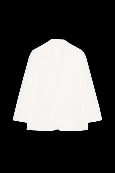 ZW COLLECTION LINEN BLEND BLAZER - White by Zara - Image 0