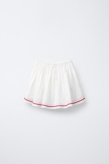 Zara SCALLOPED LINEN SKORT - Light ecru - Image 0