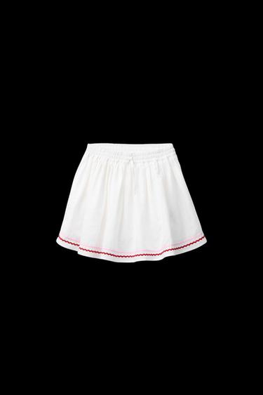 Zara SCALLOPED LINEN SKORT - Light ecru - Image 0