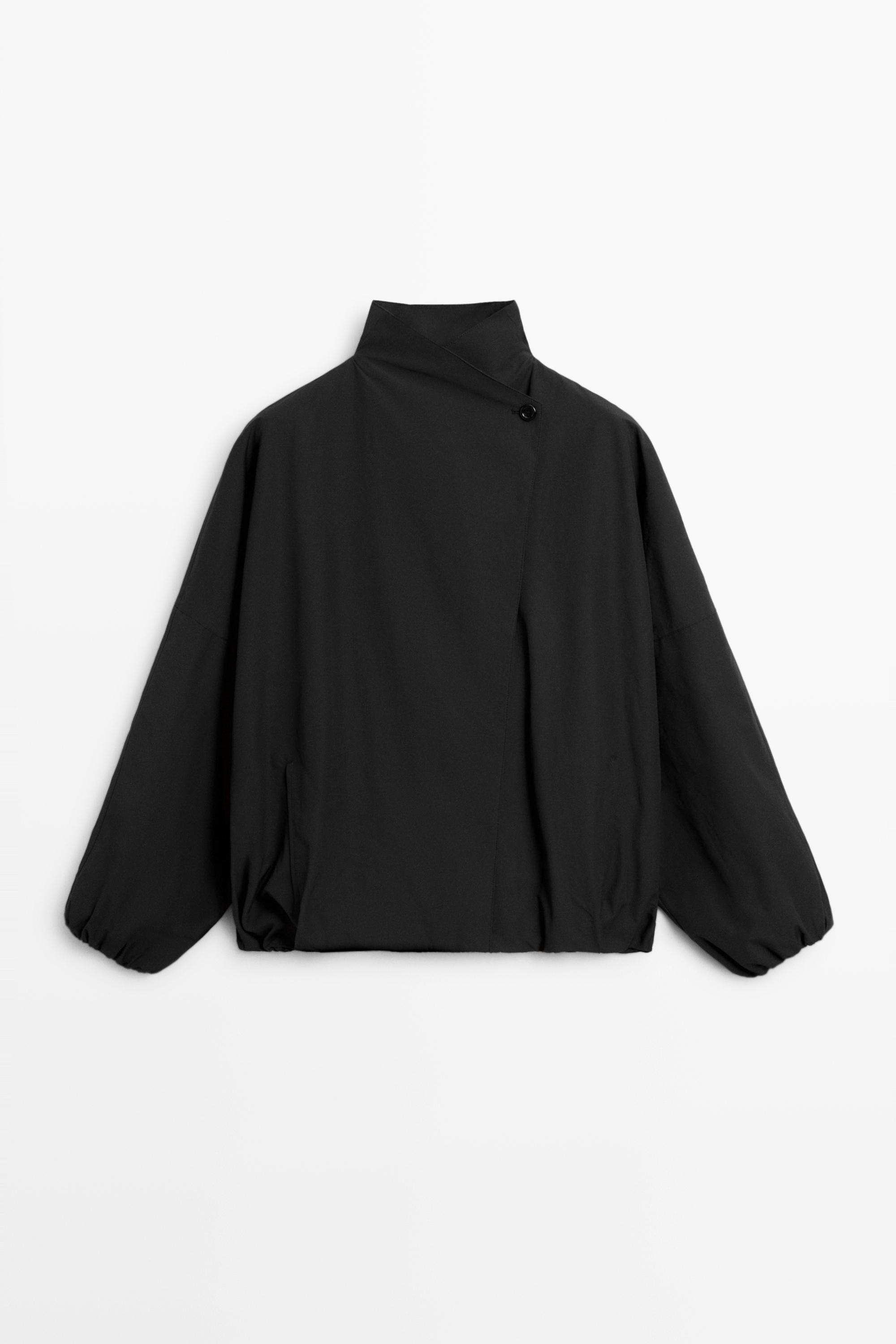 Cotton blend technical jacket with side button
