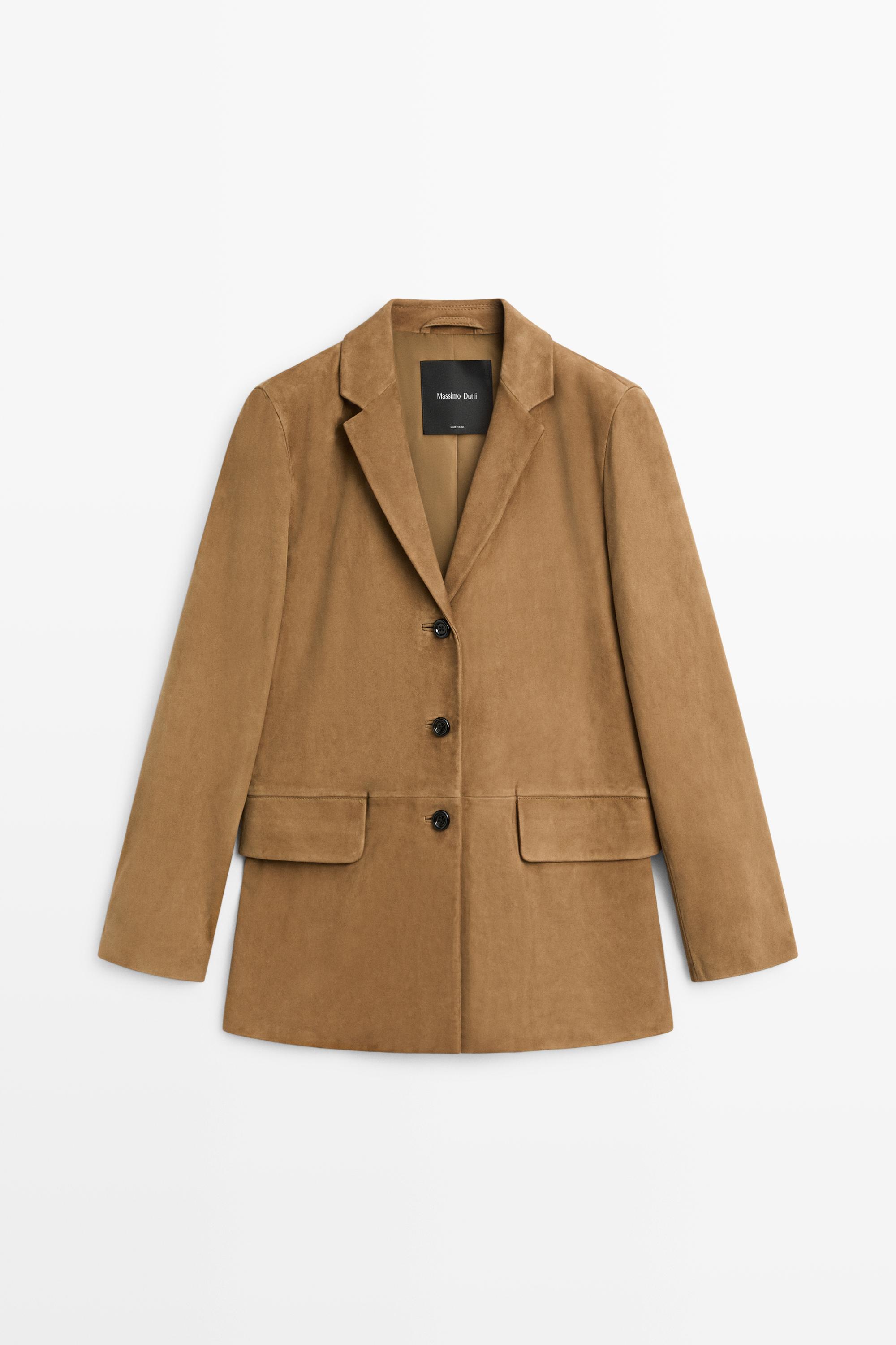 Blazer col en daim