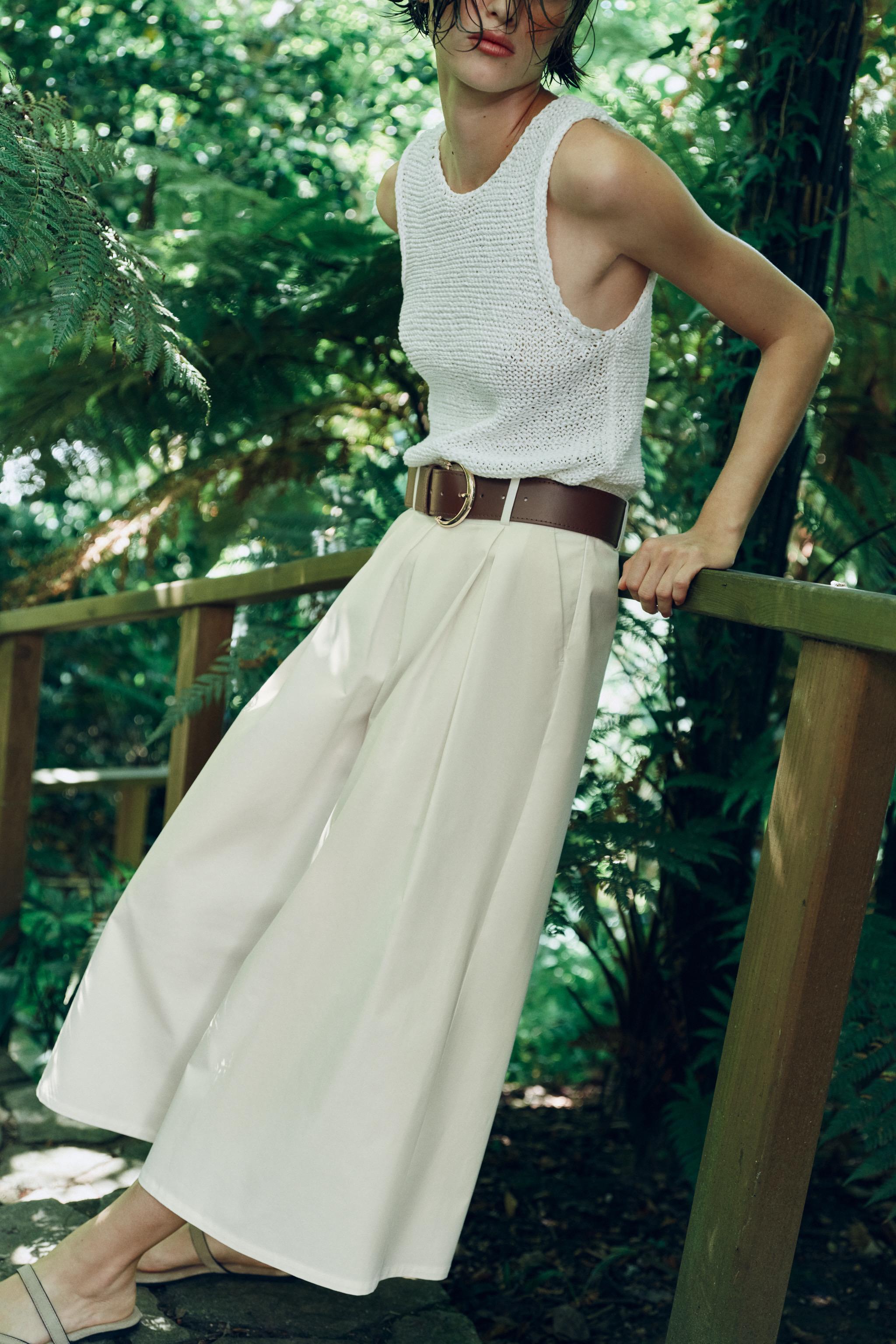 JUPE-CULOTTE À CEINTURE