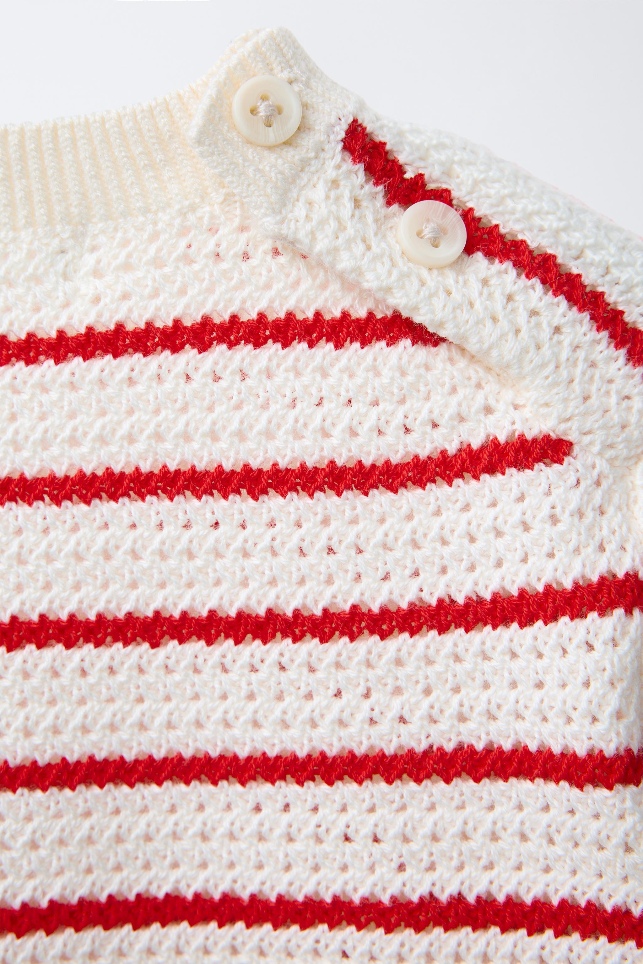 STRIPED KNIT SWEATER - Ecru / Red | ZARA United States STRIPED KNIT SWEATER - Ecru / Red | ZARA United States