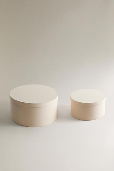 Zara FABRIC HAT BOX - Ecru - Image 0