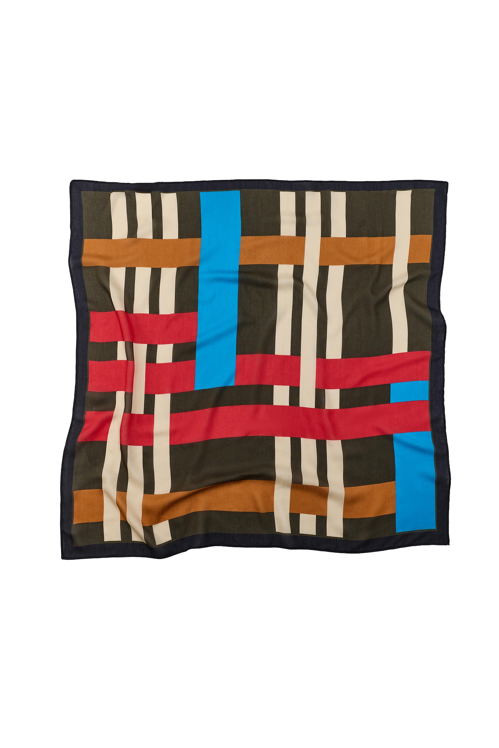 PAÑUELO CON SEDA ESTAMPADO RAYAS