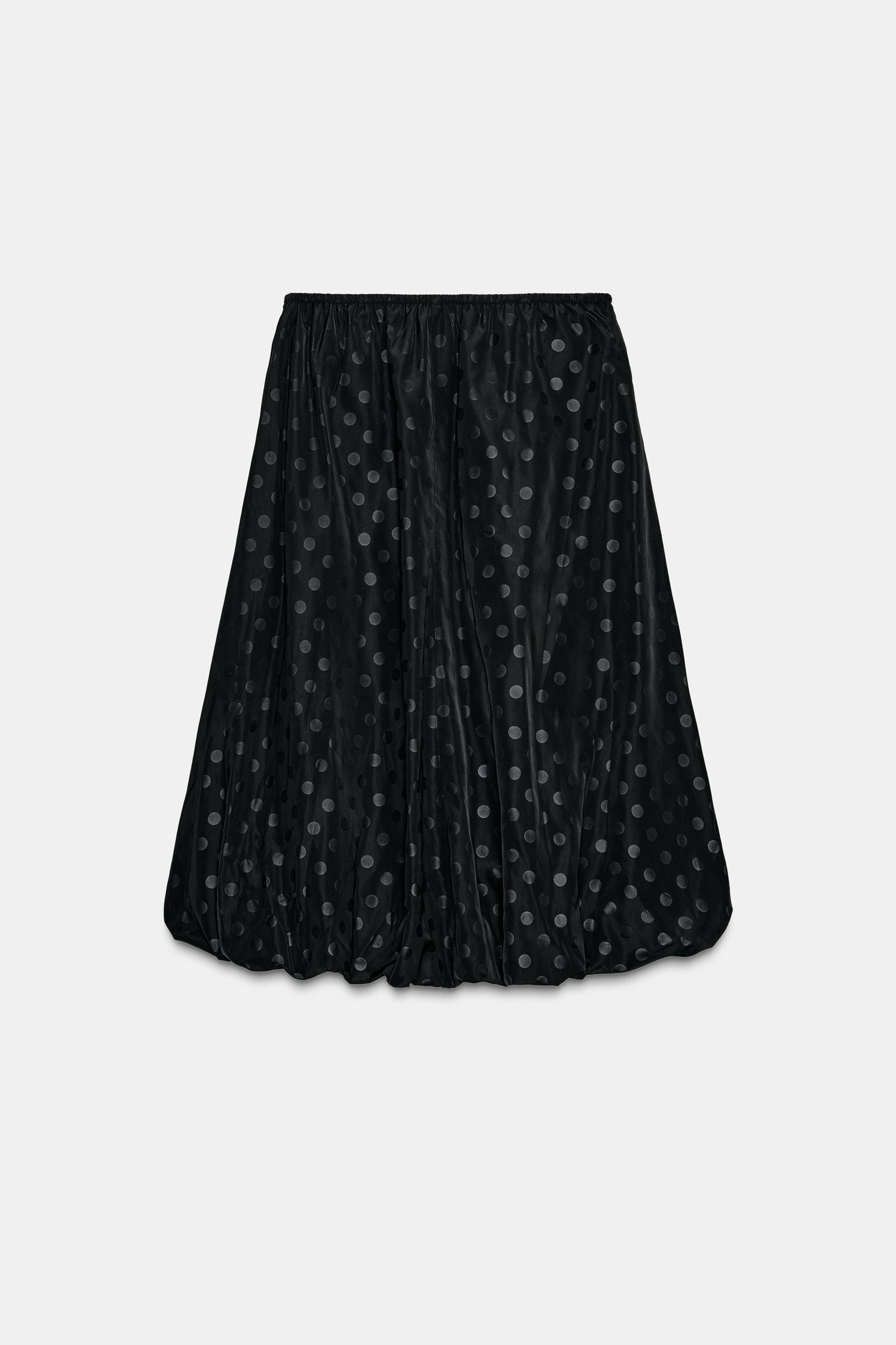 新品タグ付き　パドカレ　ブラウス、スカート　ブラック　水玉 未使用品）パドカレブラウス、スカートブラック水玉